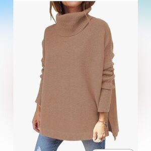 Turtleneck Sweater - tan/apricot - size M
